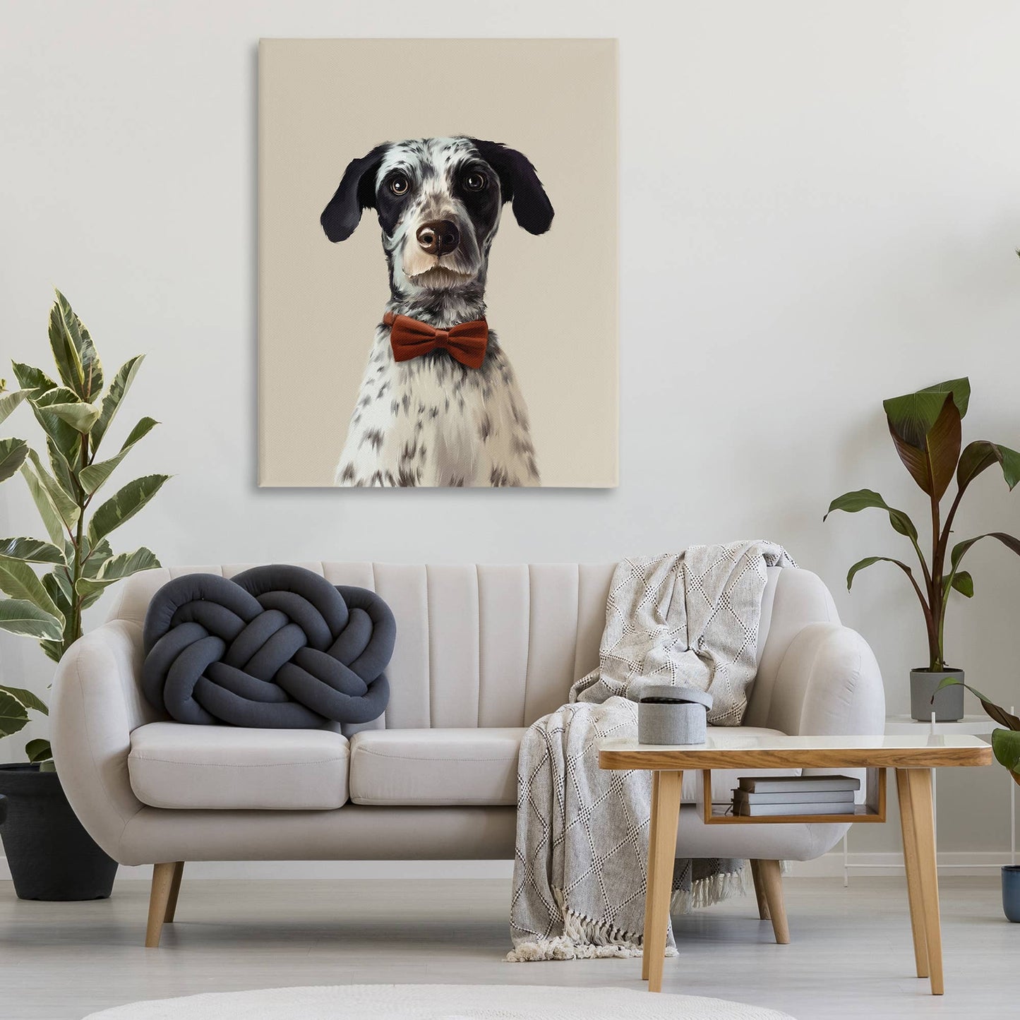 Dog In Bow Tie Portrait Canvas