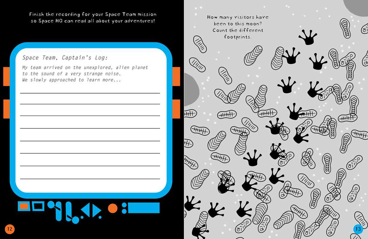 Brain Boosters Space Puzzles (with neon colors) Learning Activity Book for Kids by Vicky Barker