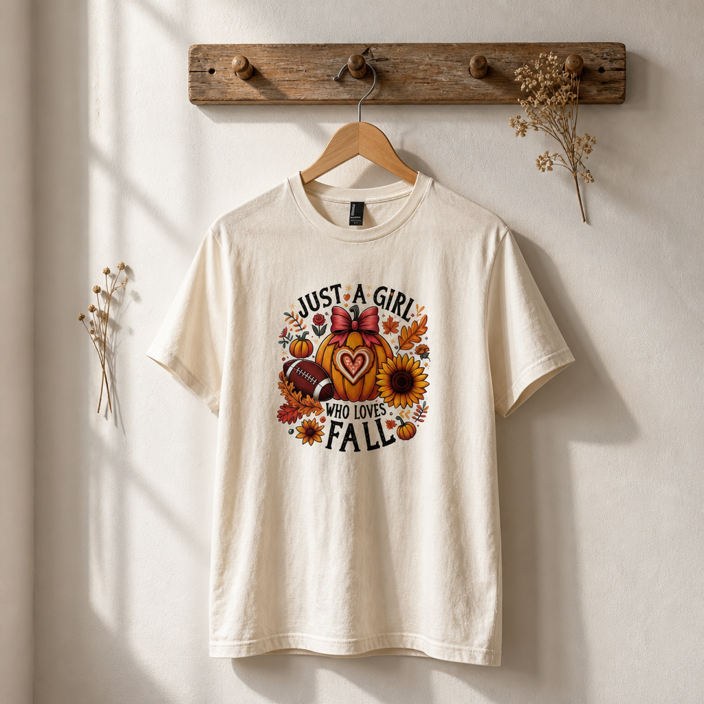 Just a Girl Who Loves Fall T-Shirt πππ§‘