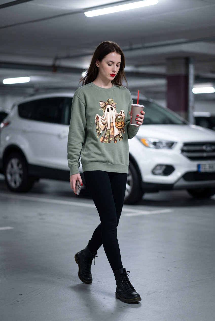 π Fall Ghost & Pumpkin Sweatshirt