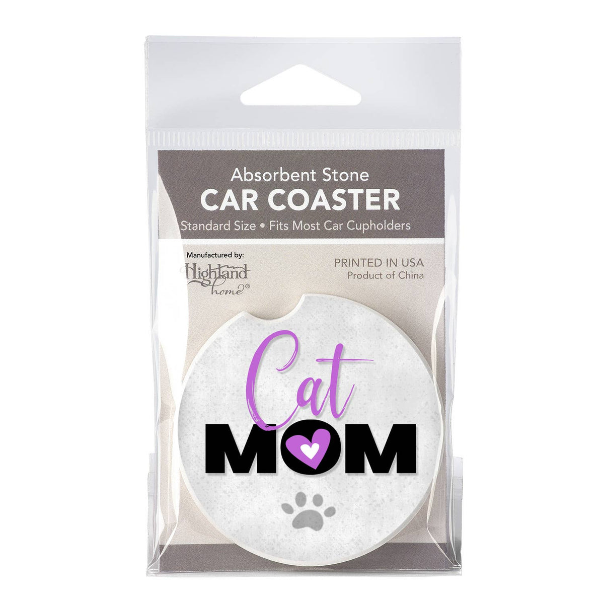 Cat Mom Absorbent Stone Car Coaster 1 Pk