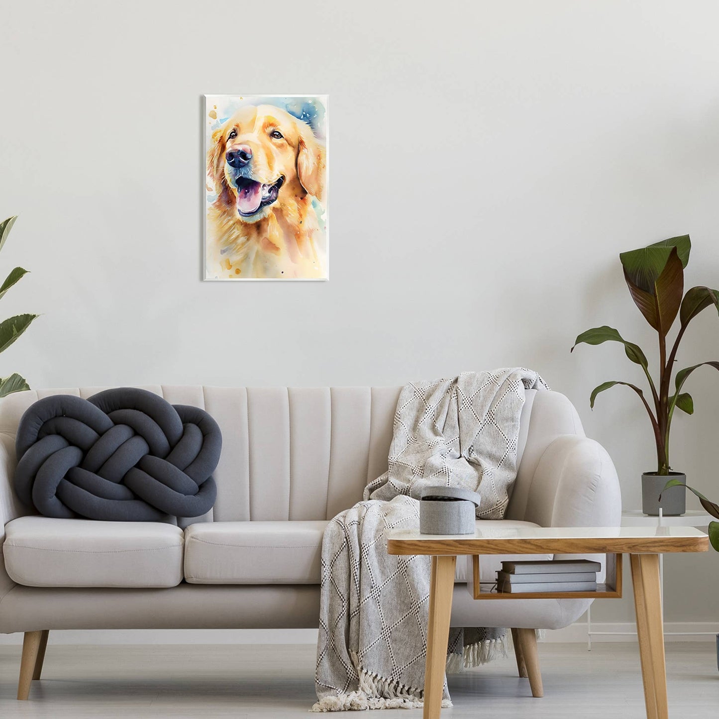 Happy Retriever Portrait Plaque Art