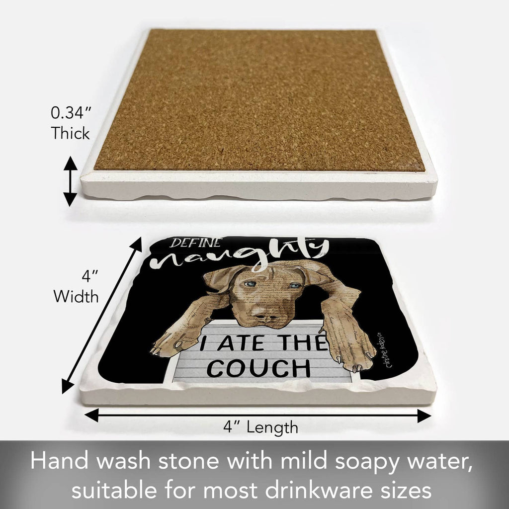 The Couch Single Absorbent Stone Tumbled Tile Coaster