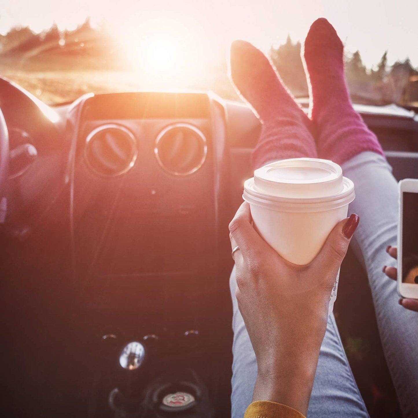 "Vintage Santa" Absorbent Stone Car Coaster 1pk