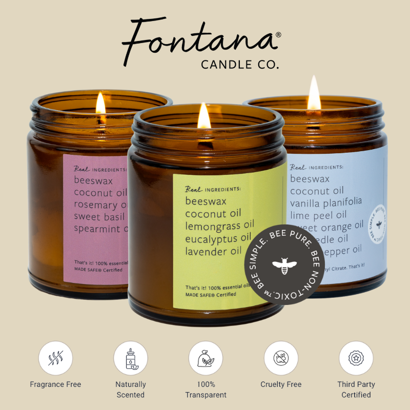 Fir & Pine Essential Oil Beeswax Jar Candle: Non-Toxic