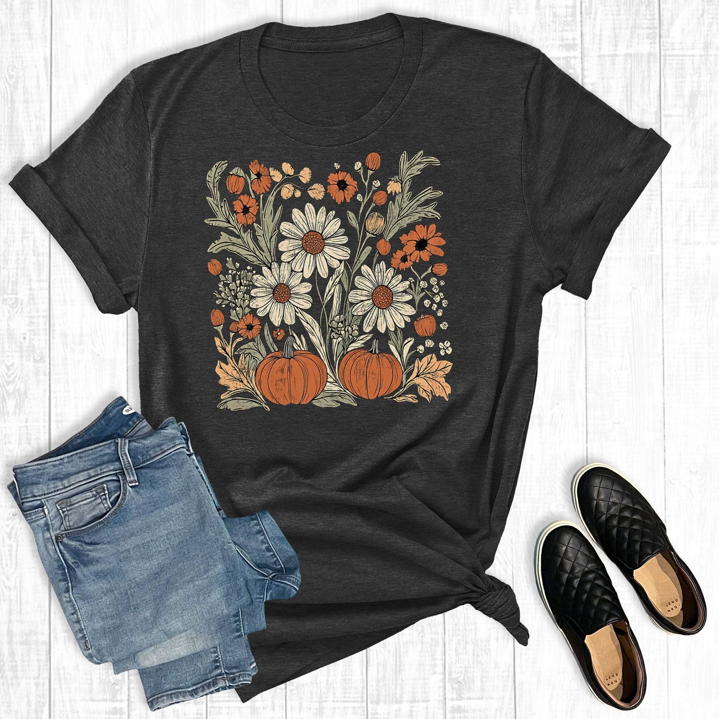 Retro Boho Floral Fall Graphic Tee (Best Seller)