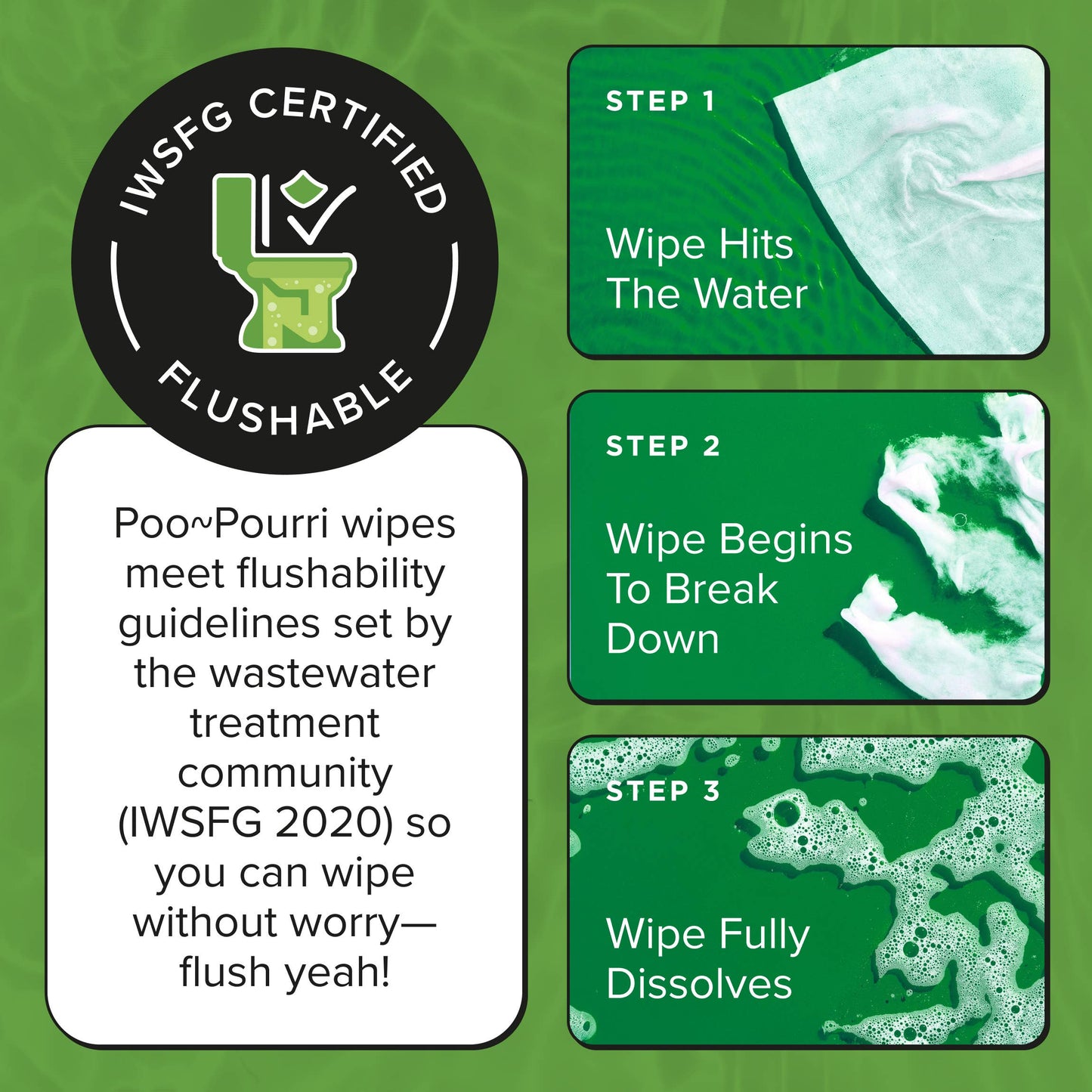Poo~Pouri Cucumber & Aloe Poo~Pourri Flushable Wipes 50ct