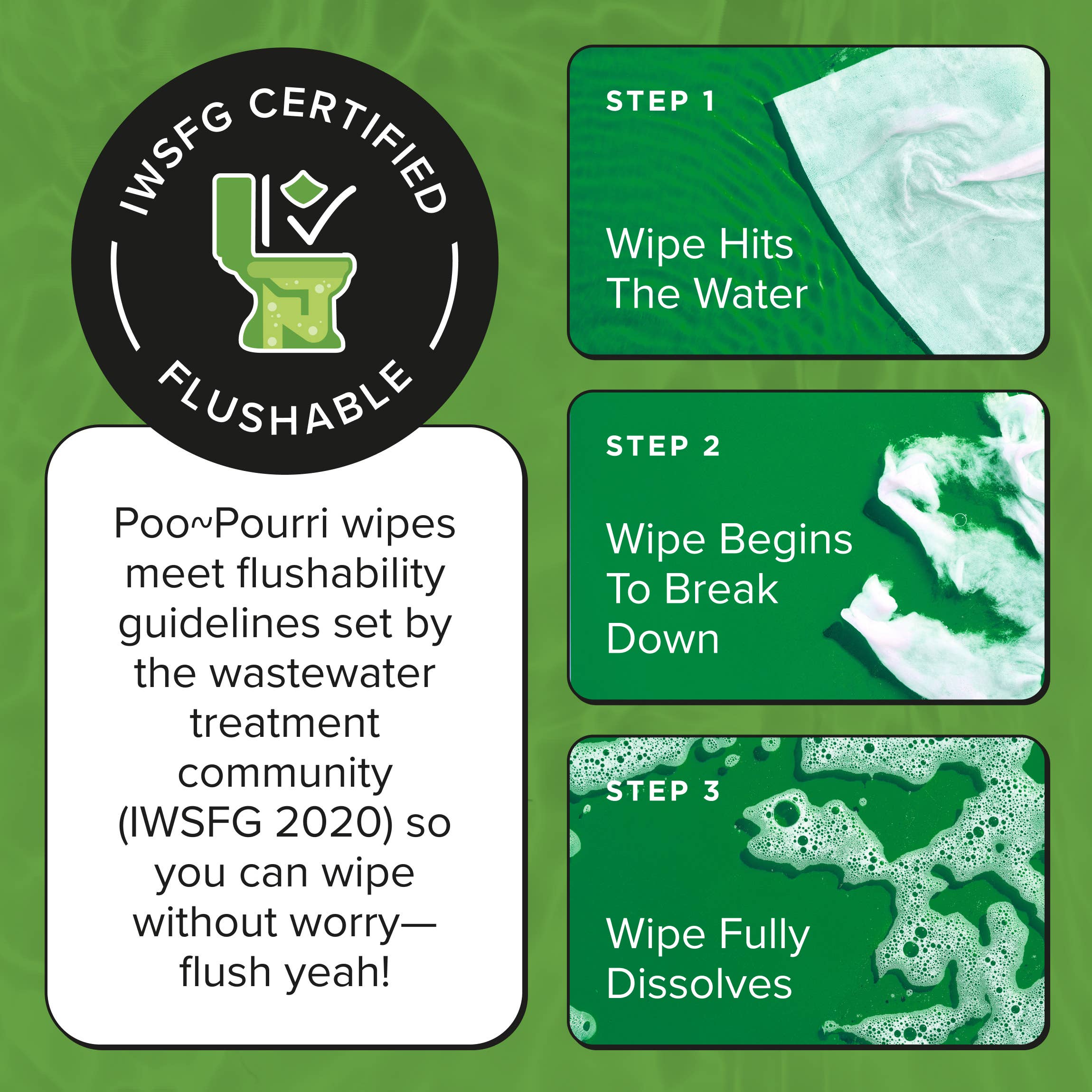 Poo~Pouri Cucumber & Aloe Poo~Pourri Flushable Wipes 50ct