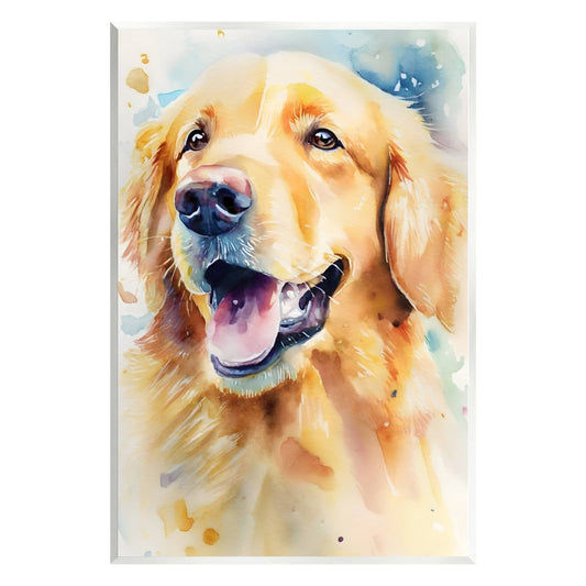 Happy Retriever Portrait Plaque Art