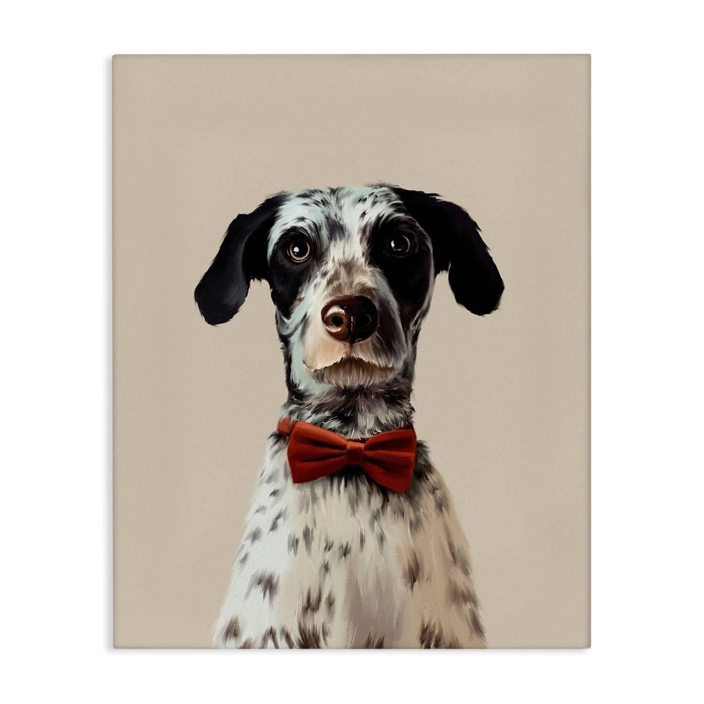 Dog In Bow Tie Portrait Canvas
