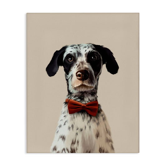 Dog In Bow Tie Portrait Canvas