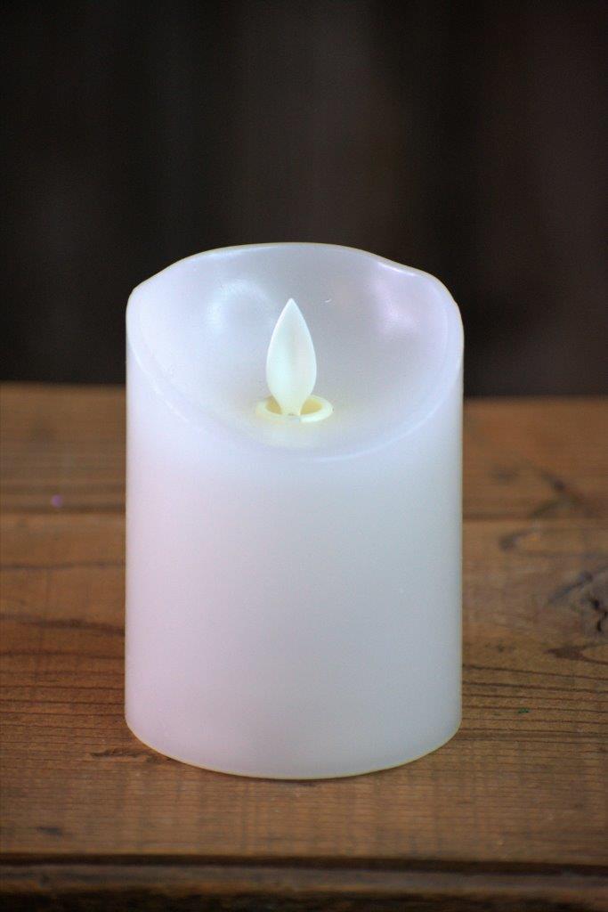 Flameless White Candle 3x4