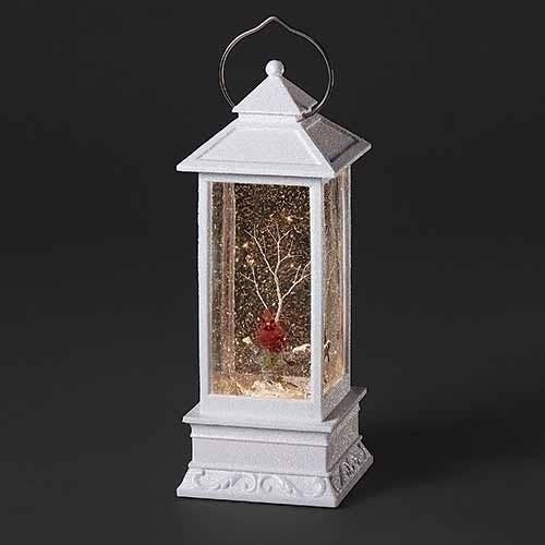 Lighted Swirl Lantern Cardinal on Branch