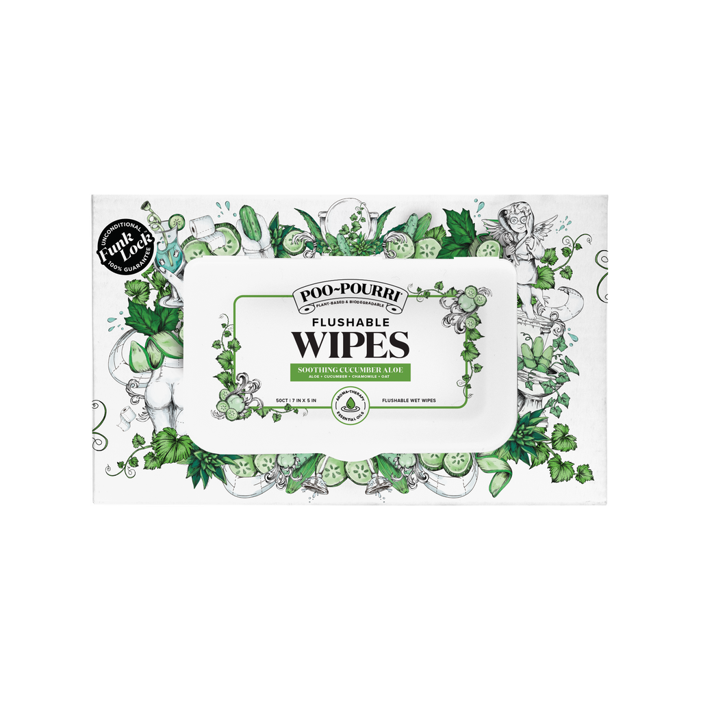 Poo~Pouri Cucumber & Aloe Poo~Pourri Flushable Wipes 50ct