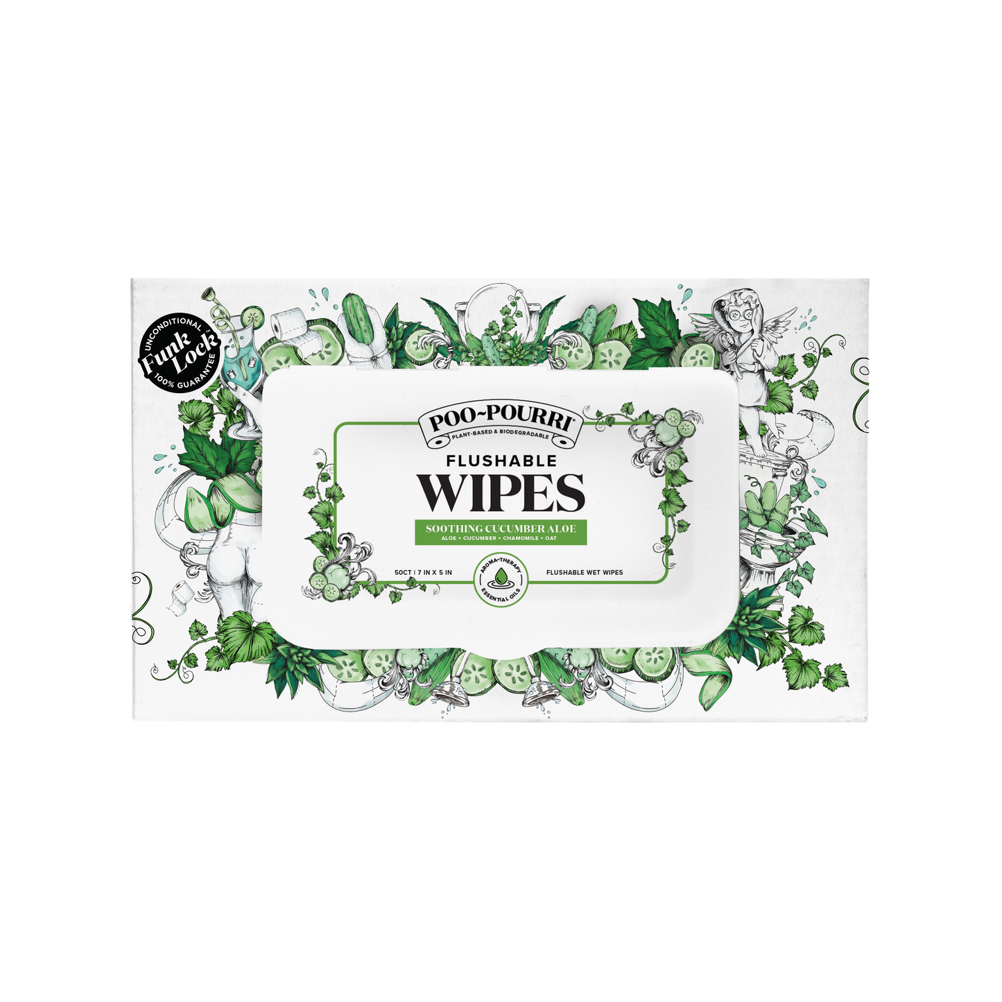 Poo~Pouri Cucumber & Aloe Poo~Pourri Flushable Wipes 50ct