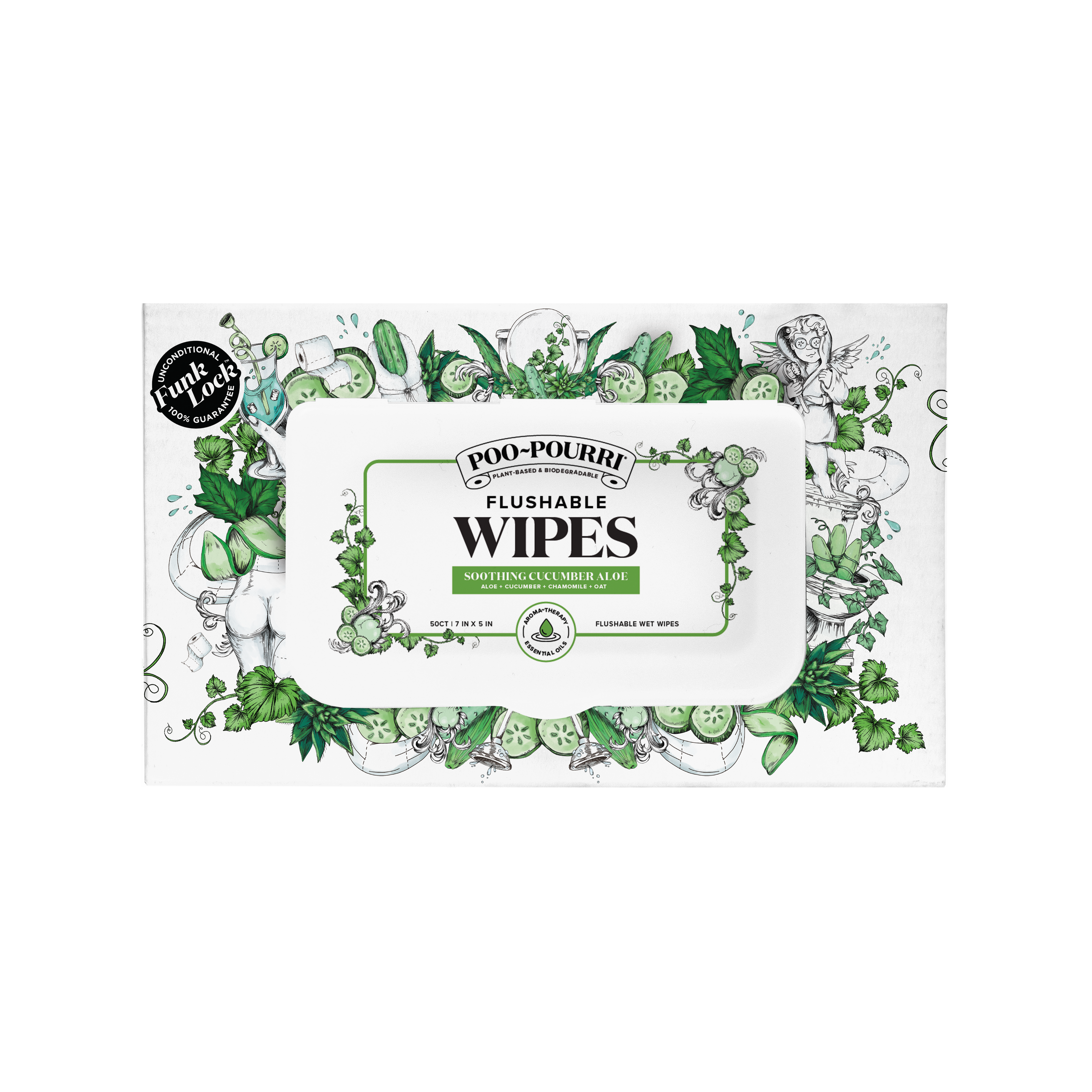 Poo~Pouri Cucumber & Aloe Poo~Pourri Flushable Wipes 50ct