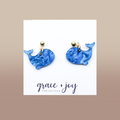 Blue Whale Dangle Earrings, Acrylic Earrings