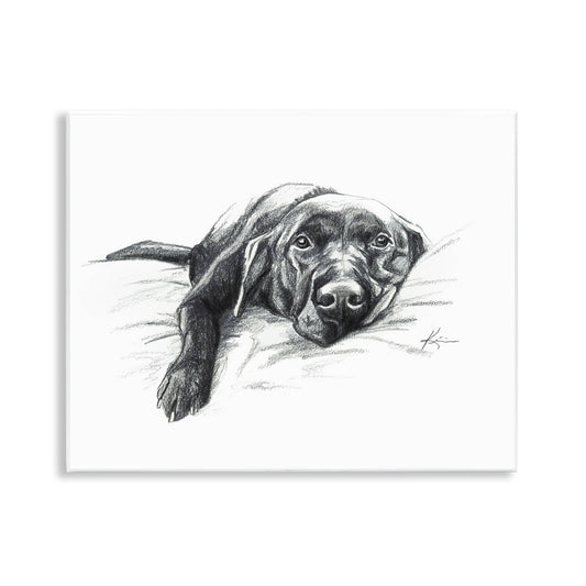 Naptime Black Labrador - Unframed Wall Art