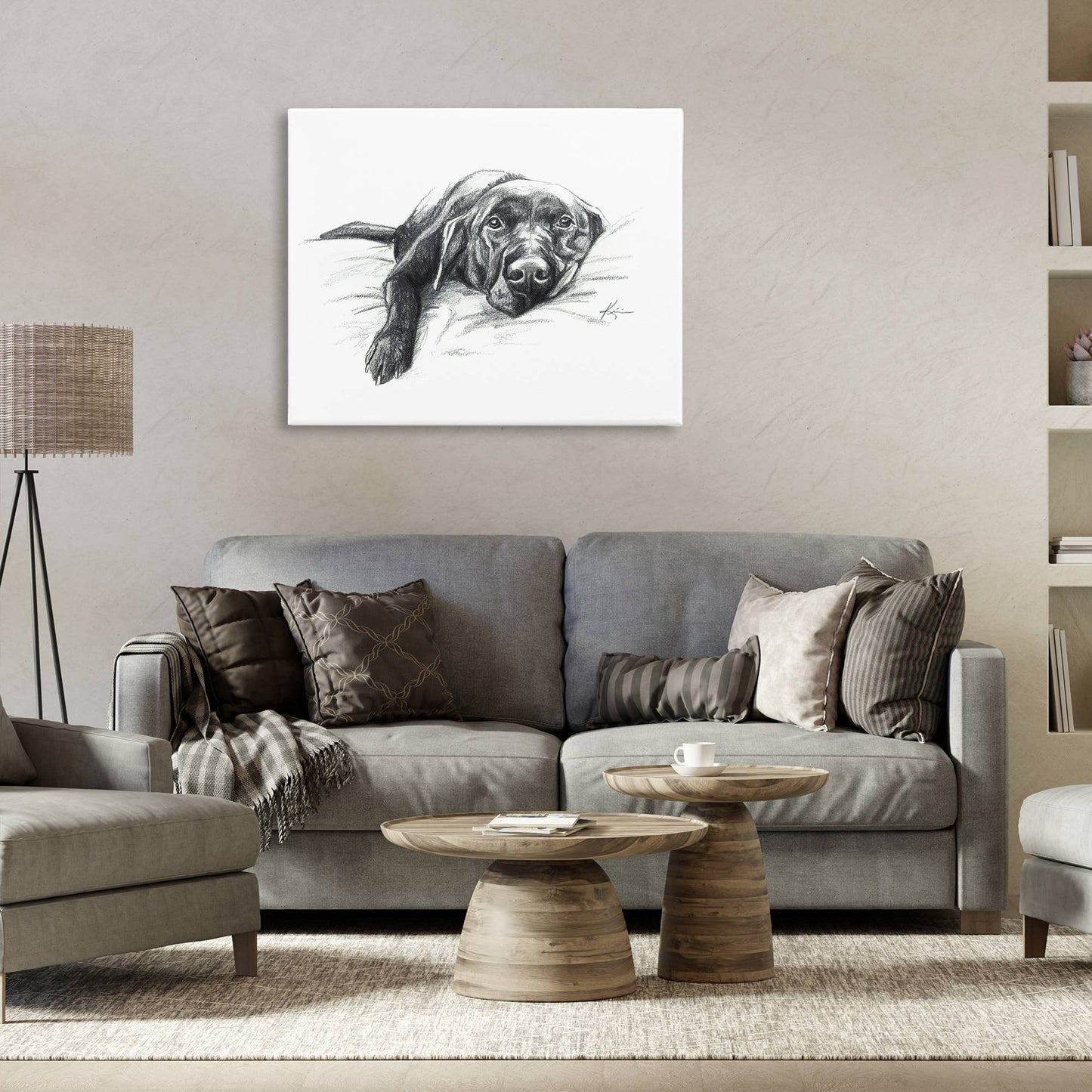 Naptime Black Labrador - Unframed Wall Art
