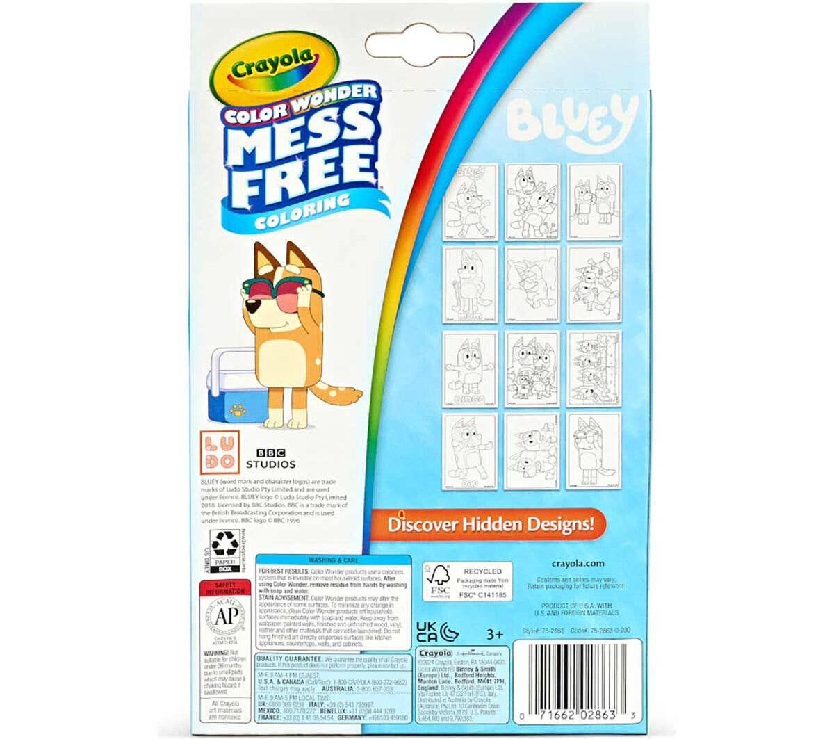 Bluey Crayola Color Wonder Mini Box Set with Markers