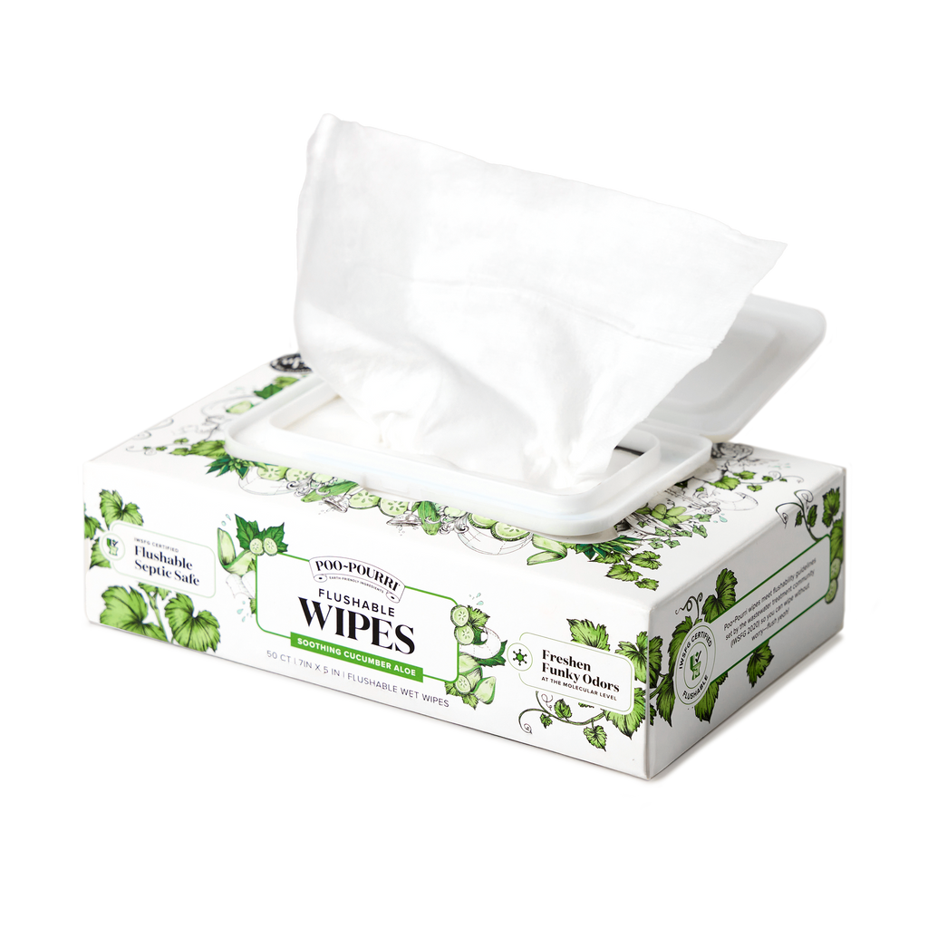 Poo~Pouri Cucumber & Aloe Poo~Pourri Flushable Wipes 50ct