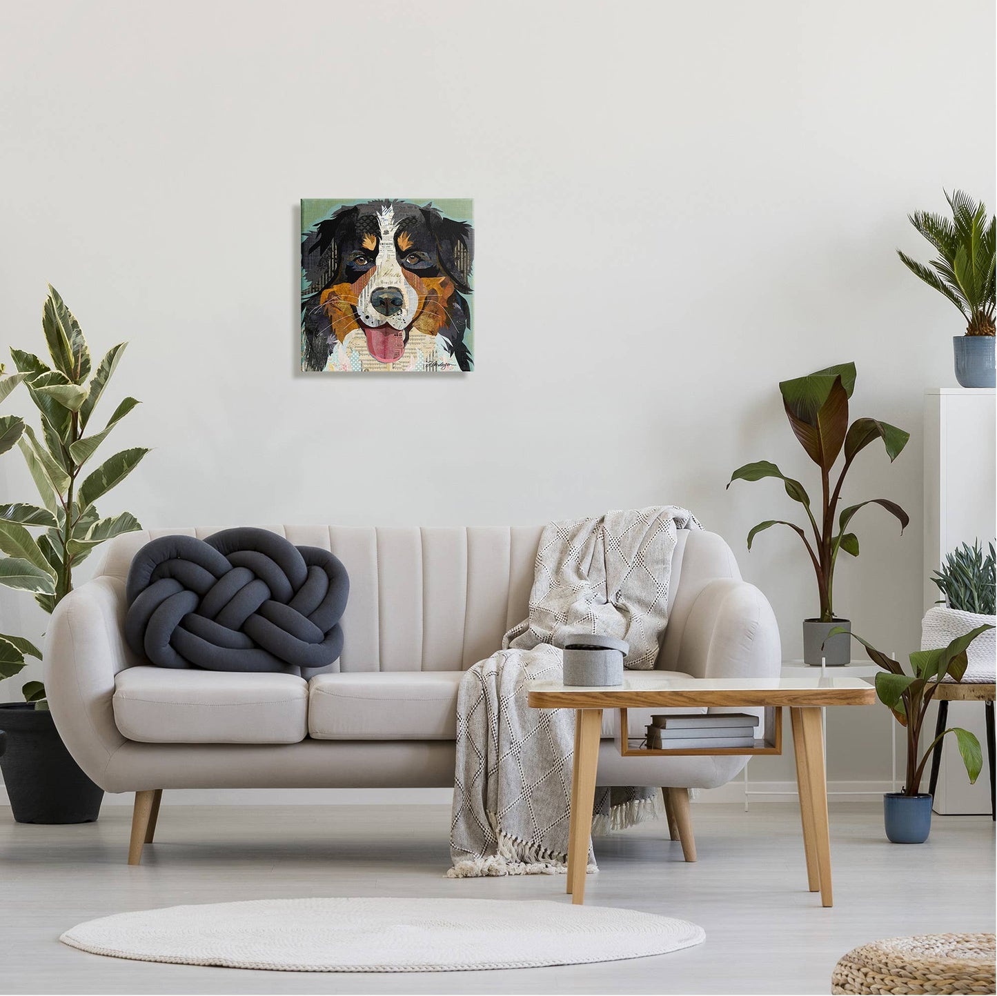 Abstract Bernese Dog Collage Canvas Art