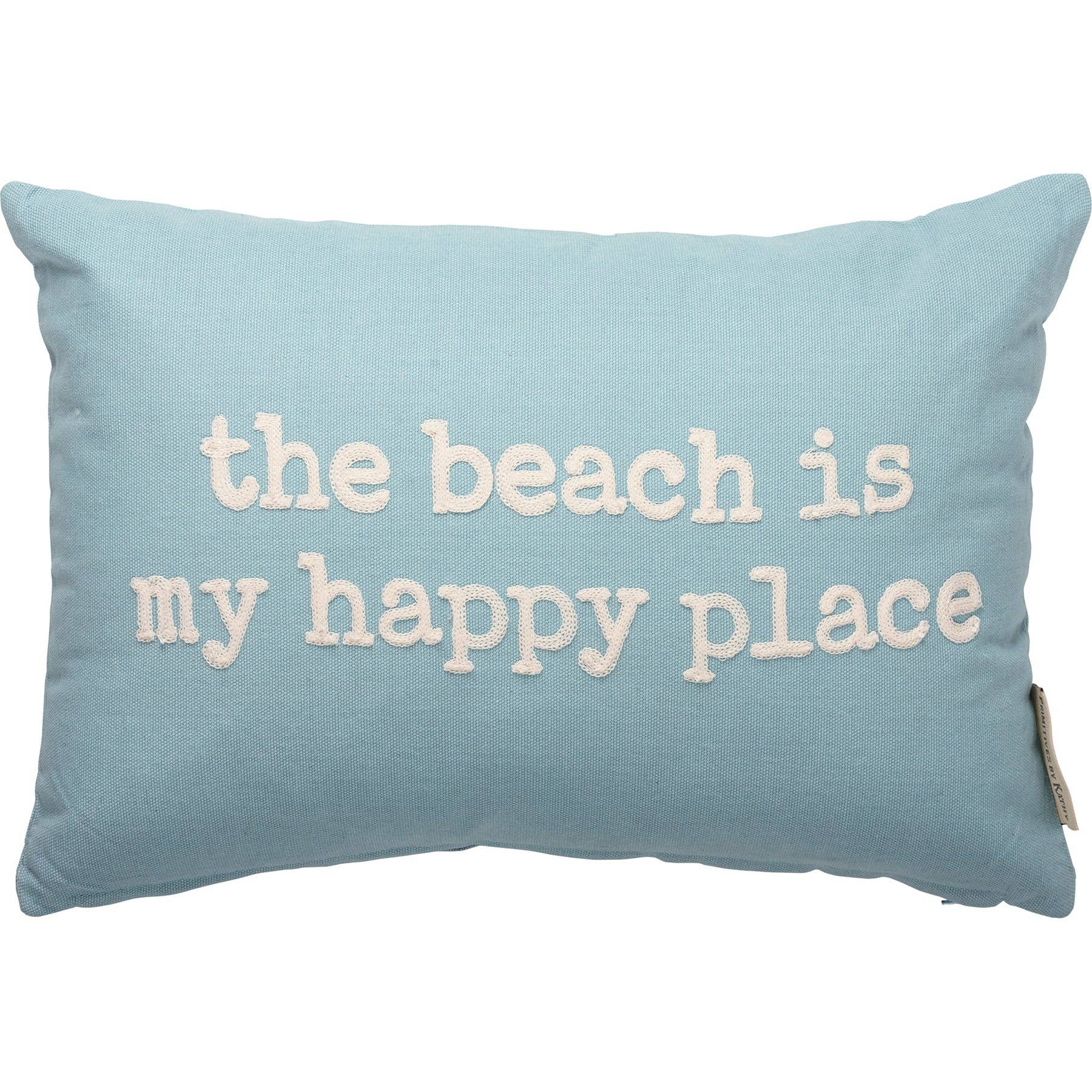 The Beach Is My Happy Place Pillow