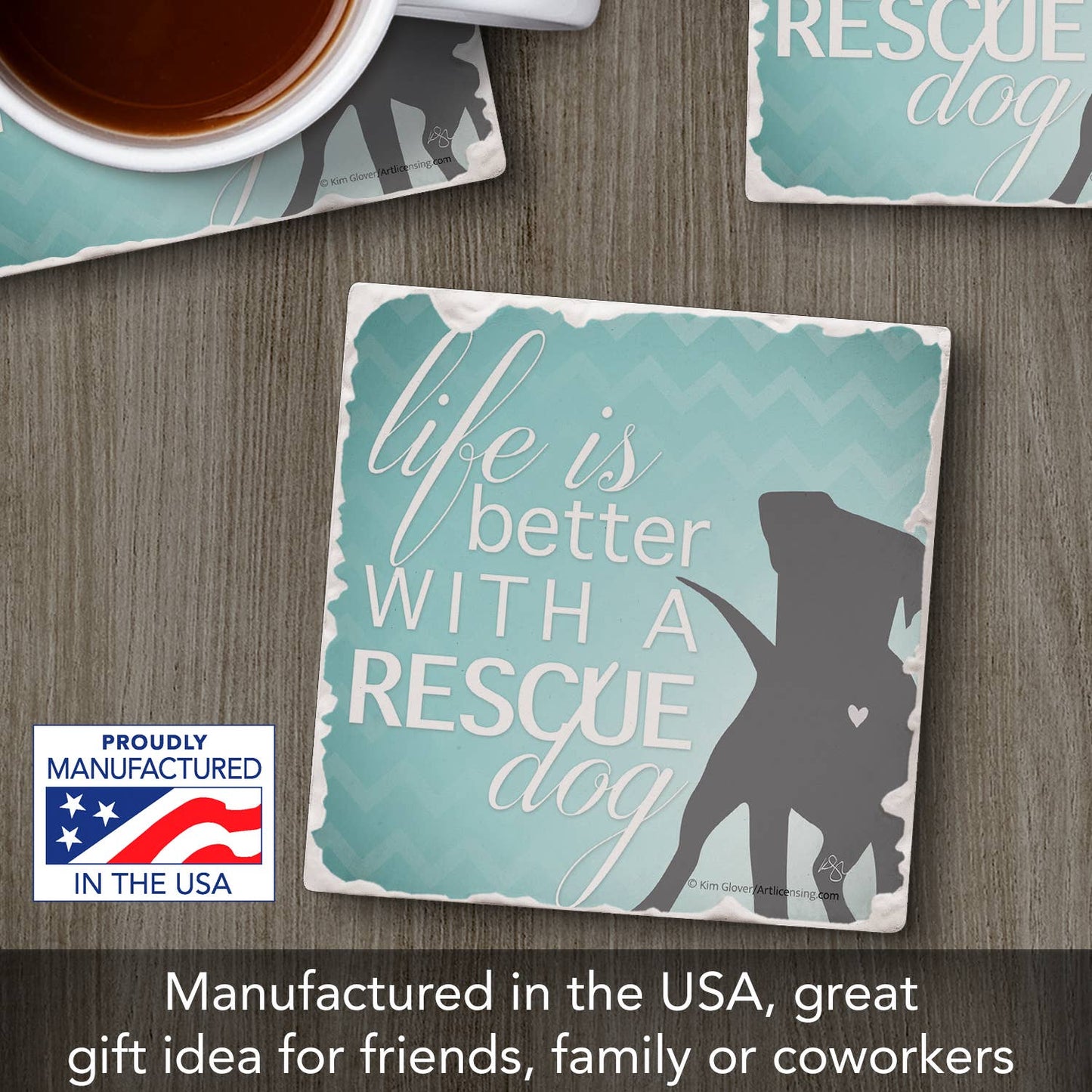 Thirstystone "Rescue Dog" Single Absorbent Stone Coaster