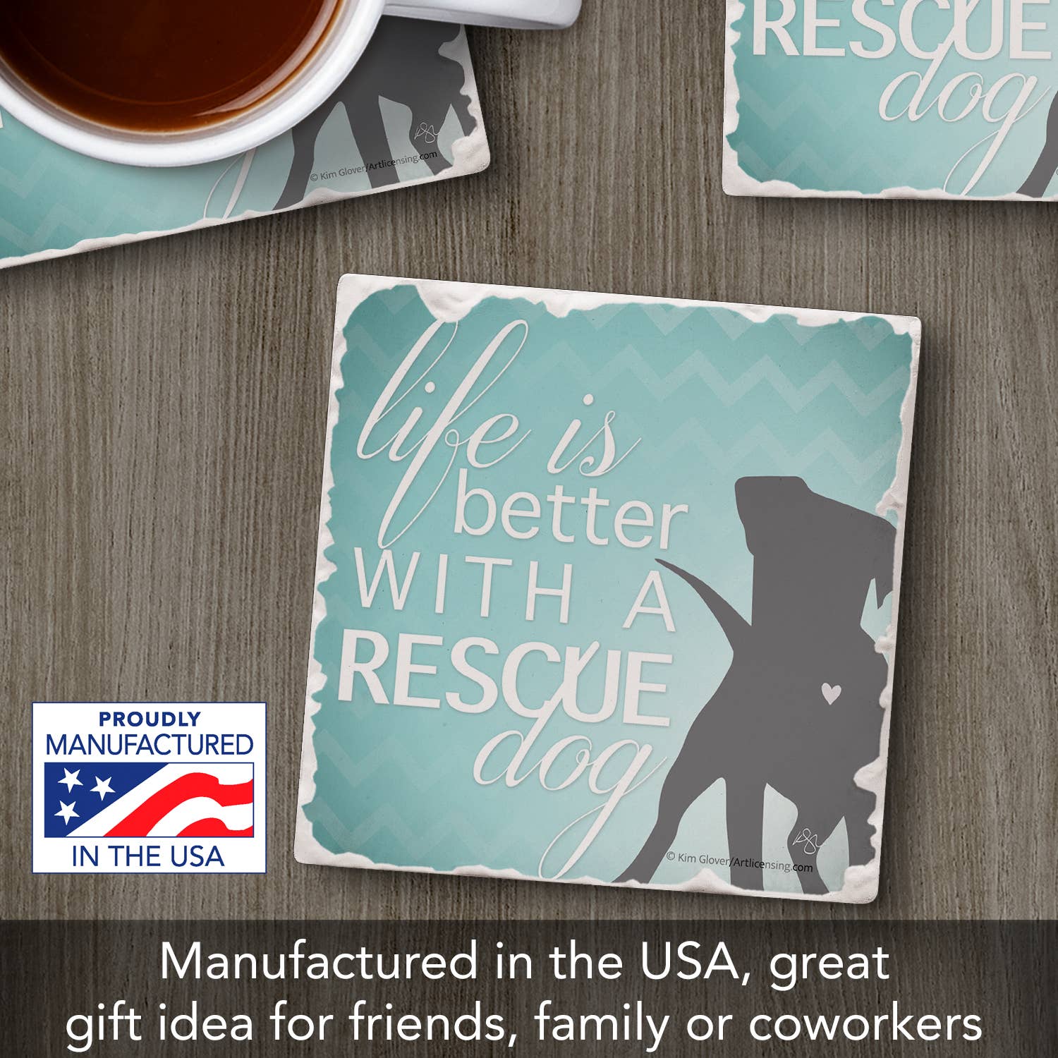 Thirstystone "Rescue Dog" Single Absorbent Stone Coaster