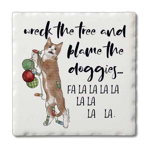 Blame The Doggies 1 Pack Single Absorbent Stone Coaster