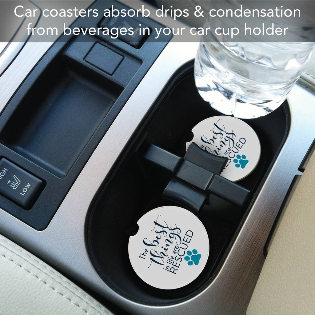 Rescued Absorbent Stone Car Coaster 1 Pk