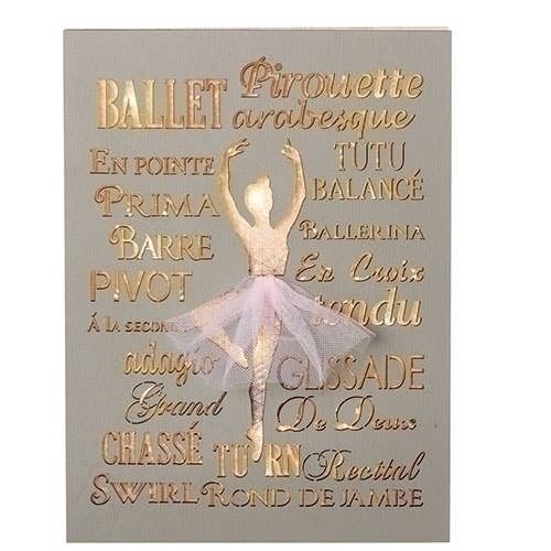 7.75"H LED Plaque Ballet Laser Cut Design