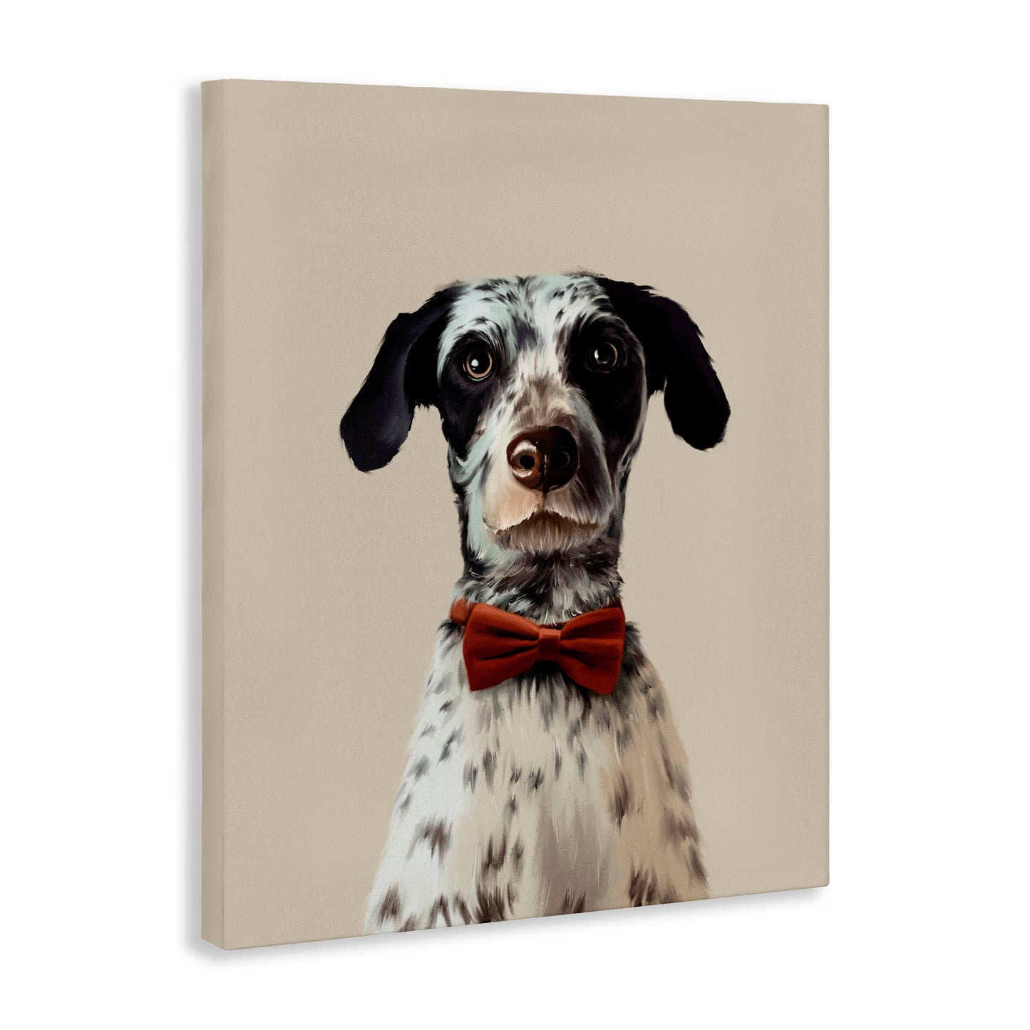 Dog In Bow Tie Portrait Canvas