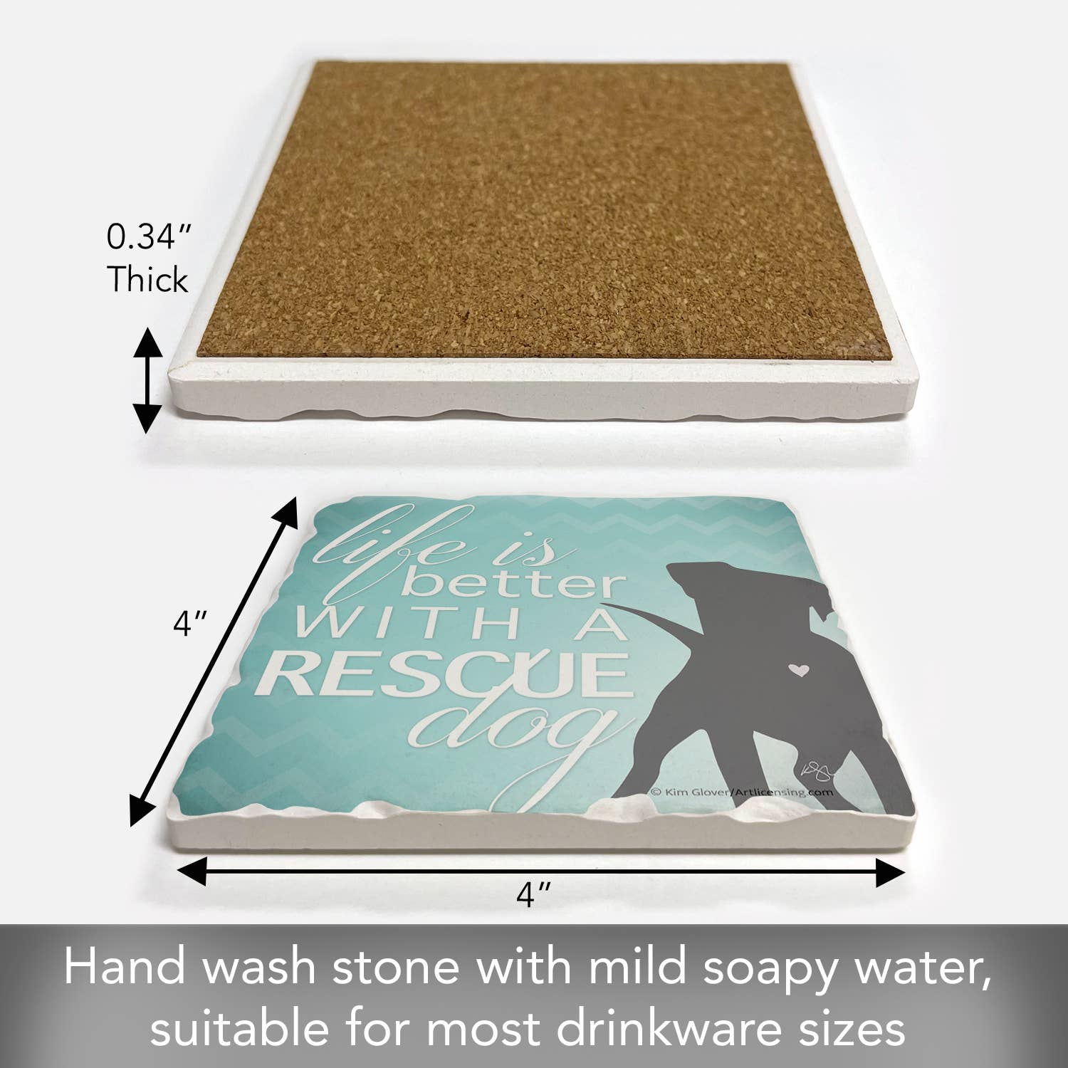 Thirstystone "Rescue Dog" Single Absorbent Stone Coaster