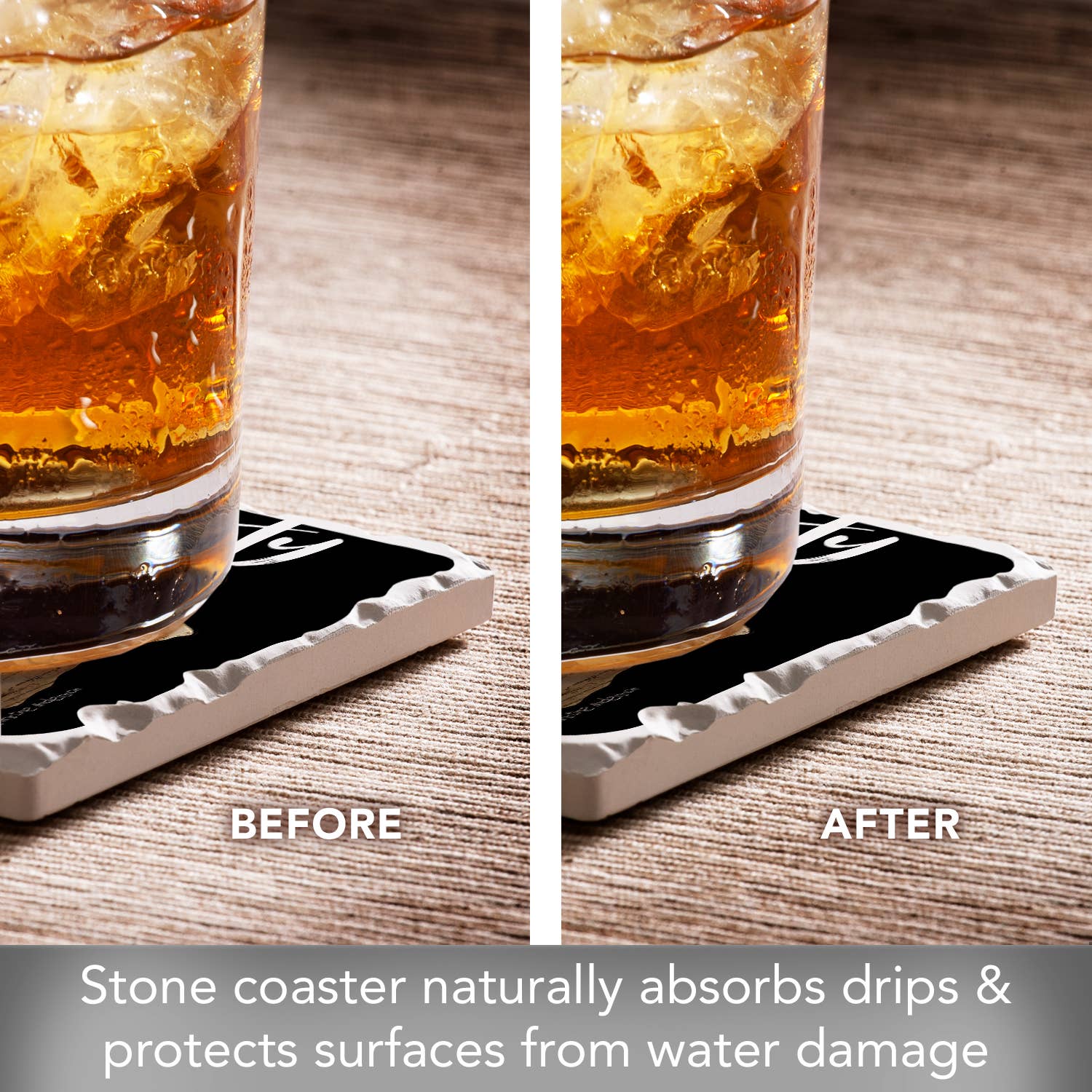 The Couch Single Absorbent Stone Tumbled Tile Coaster