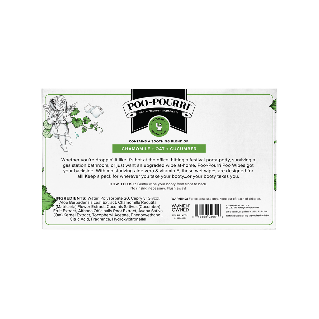 Poo~Pouri Cucumber & Aloe Poo~Pourri Flushable Wipes 50ct