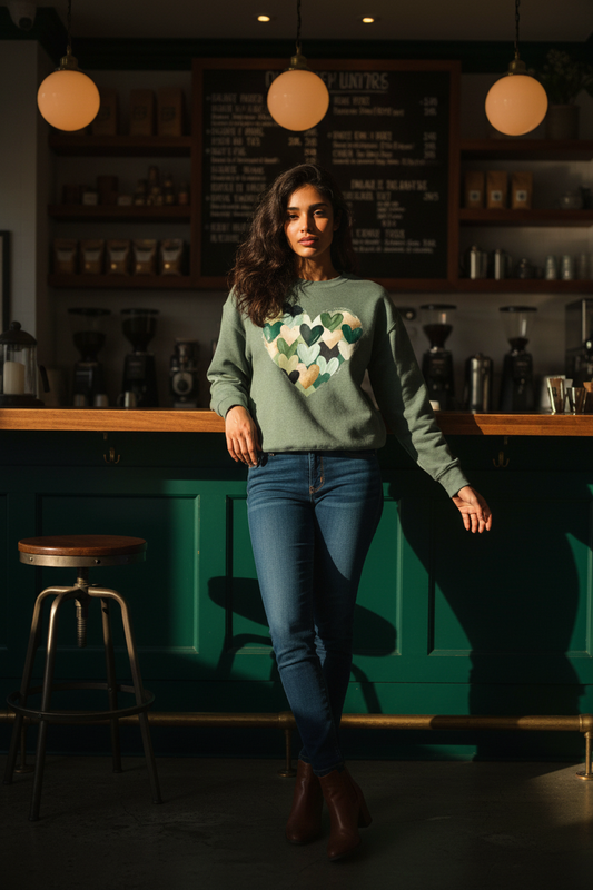 Green Hearts Sweatshirt