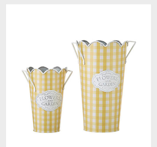 Gingham Buckets Set of 2