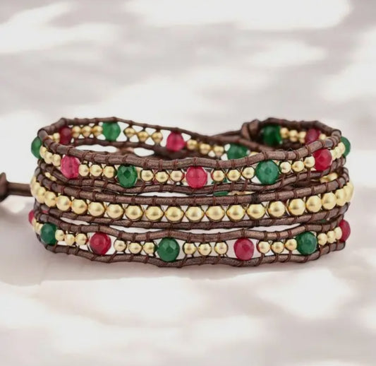 Cape Diablo Merry Christmas Heart Wrap Bracelet