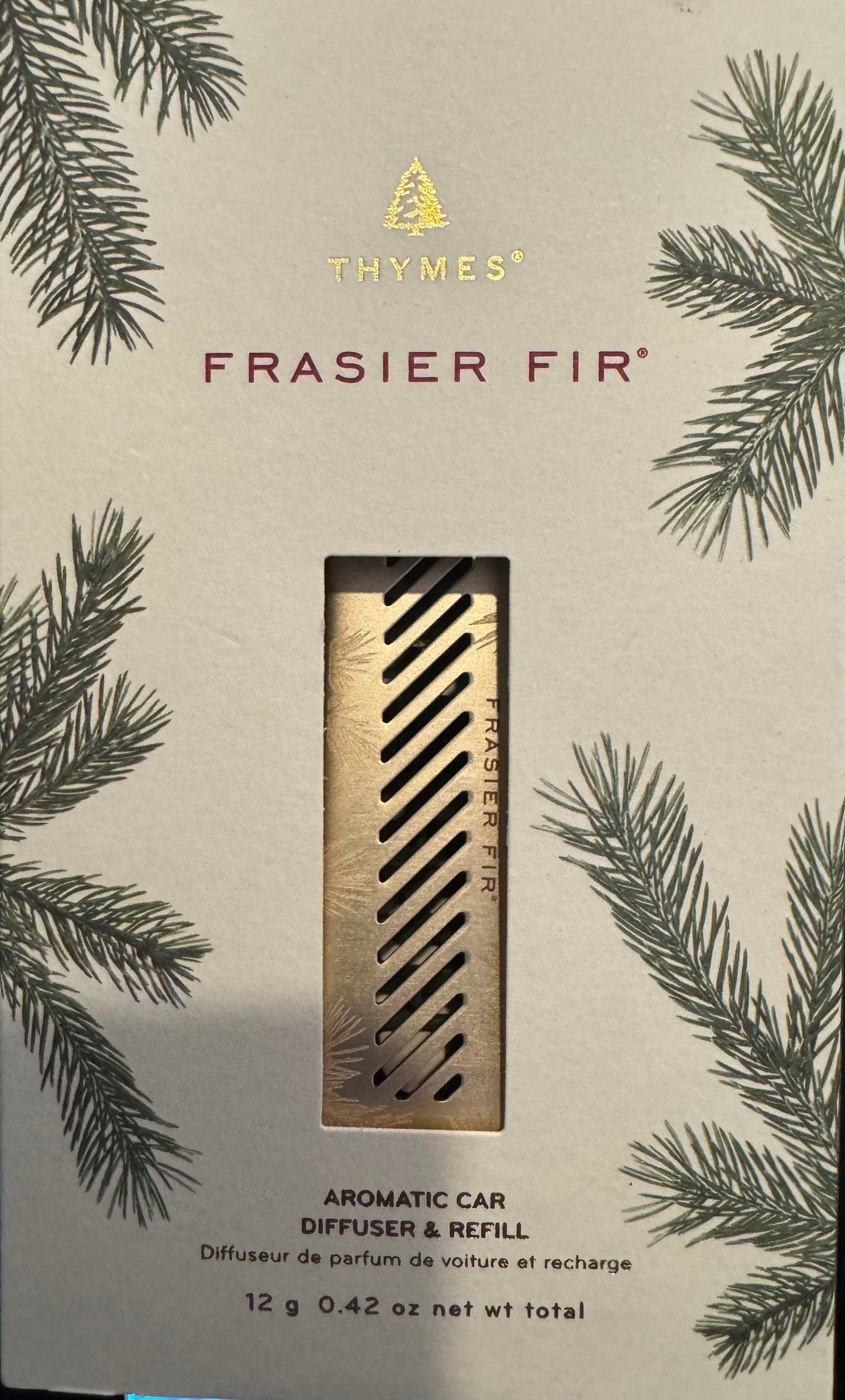 Thymes Frasier Fir Aromatic Car Diffuser & Refill