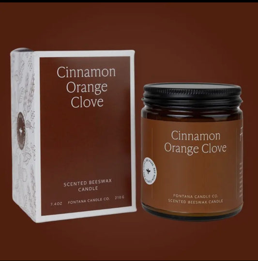 Cinnamon Orange Clove Beeswax & Essentail Oil Jar Candle 8oz