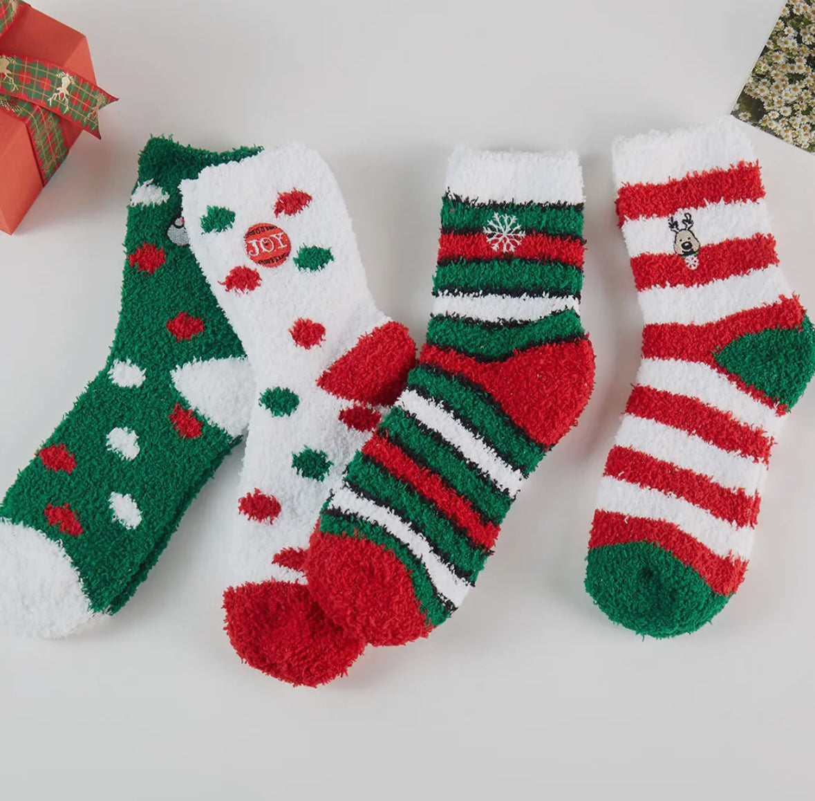 Christmas Pattern Fuzzy Winter Socks