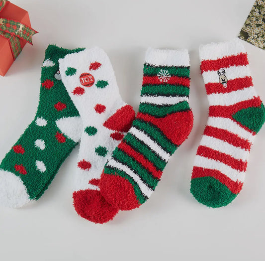 Christmas Pattern Fuzzy Winter Socks