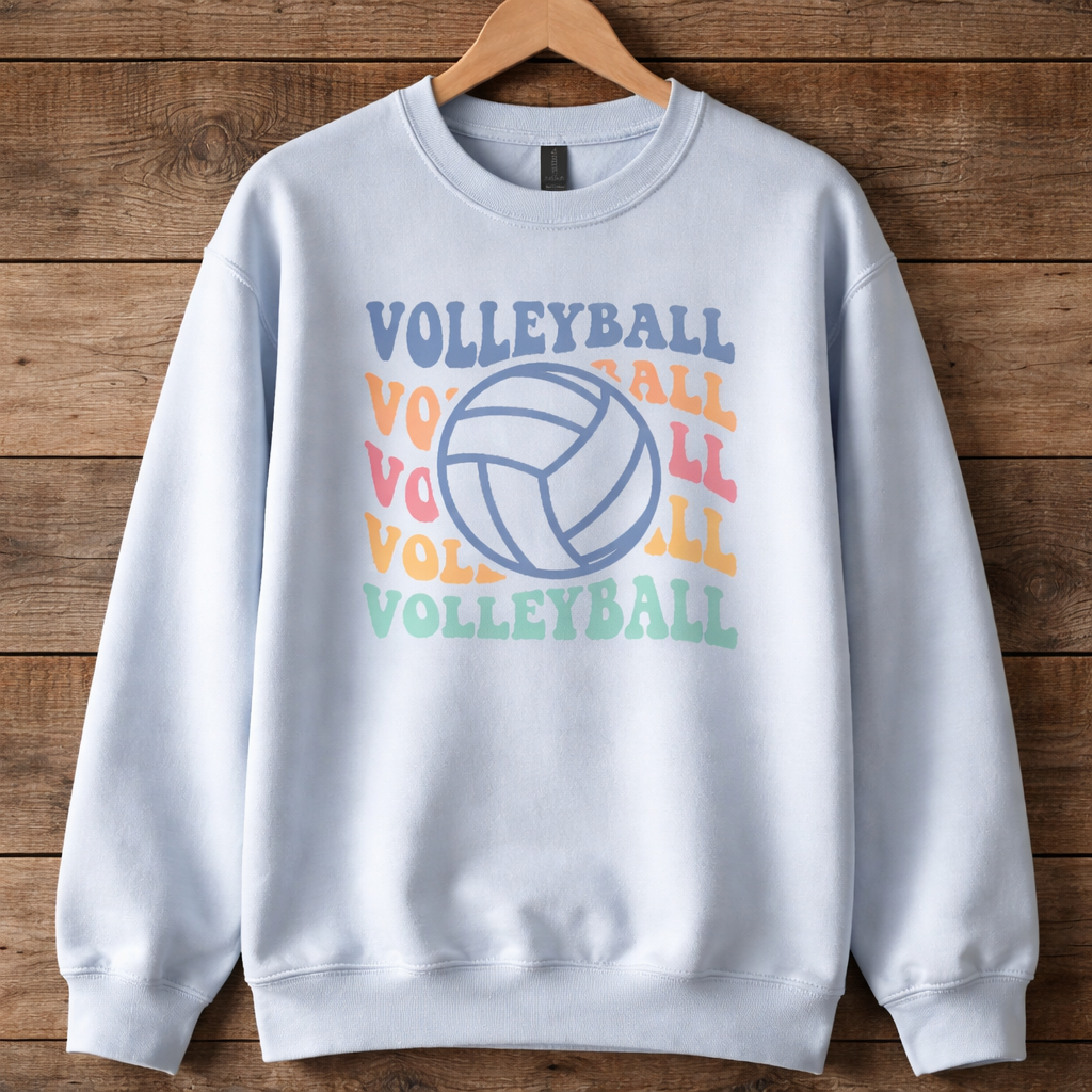 Stacked Volleyball Sweatshirt (Blue)