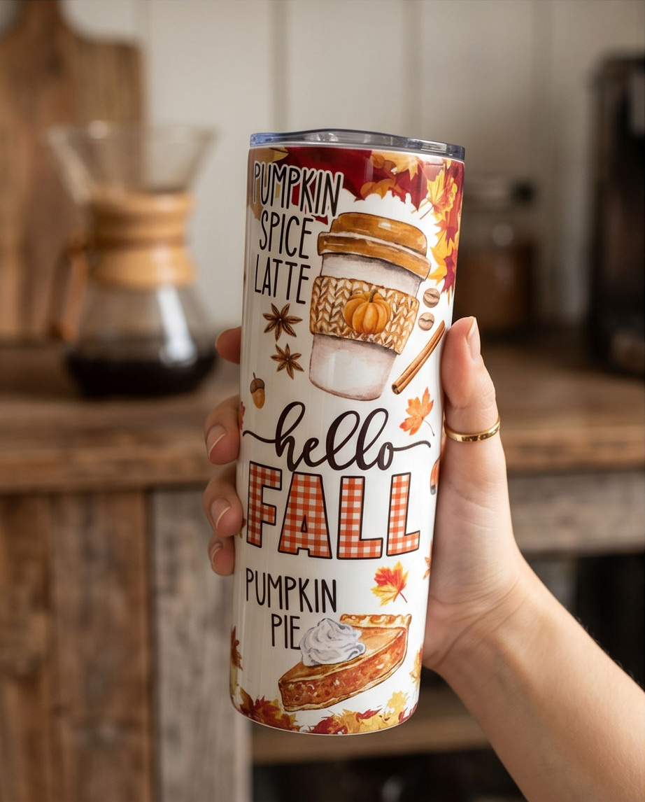 Hello Fall 20 oz Tumbler | Autumn Gift Idea | Gifty Things