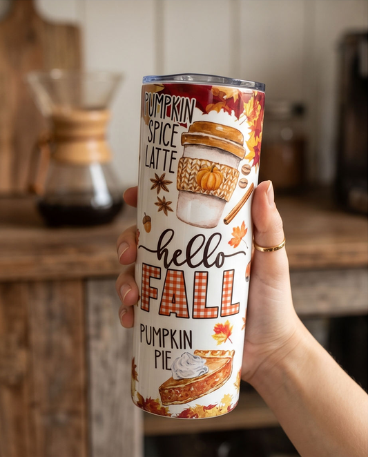 Hello Fall 20 oz Tumbler | Autumn Gift Idea | Gifty Things