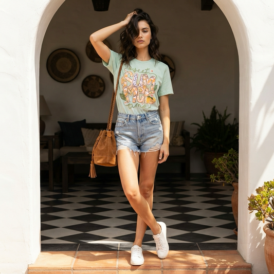 Be cool this summer in this Sweet Summertime Tee made by Gifty Things! The tee is a softstyle Gildan so, it is super light and flowy! Be sure and grab yours today!
