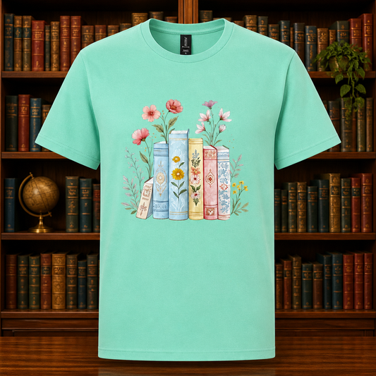 Books and Flowers Tee
