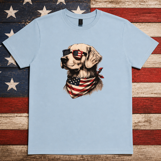 Patriotic Golden Retriever Tee