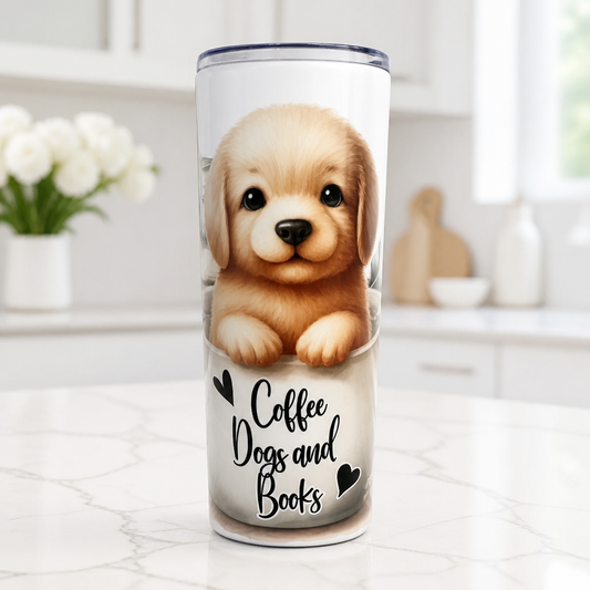 Coffee Dogs & Books Stainless Steel Tumbler